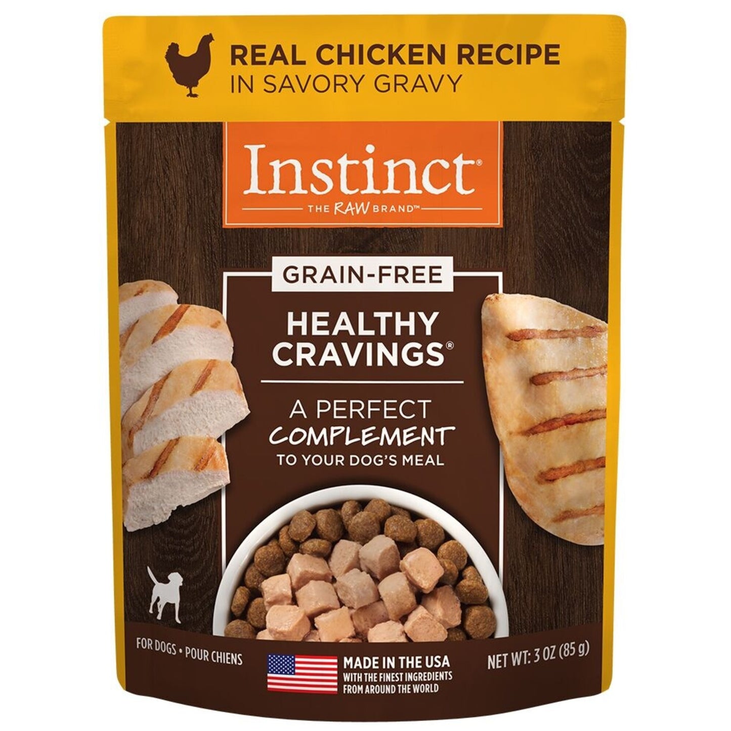 Instinct Healthy Cravings Grain Free Tender Chicken Recipe Meal Topper Pouches for Dogs
