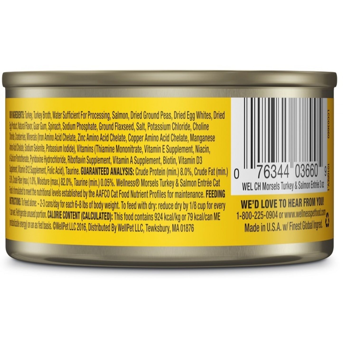 Wellness Grain Free Natural Turkey and Salmon Morsels Entree Canned Cat Food
