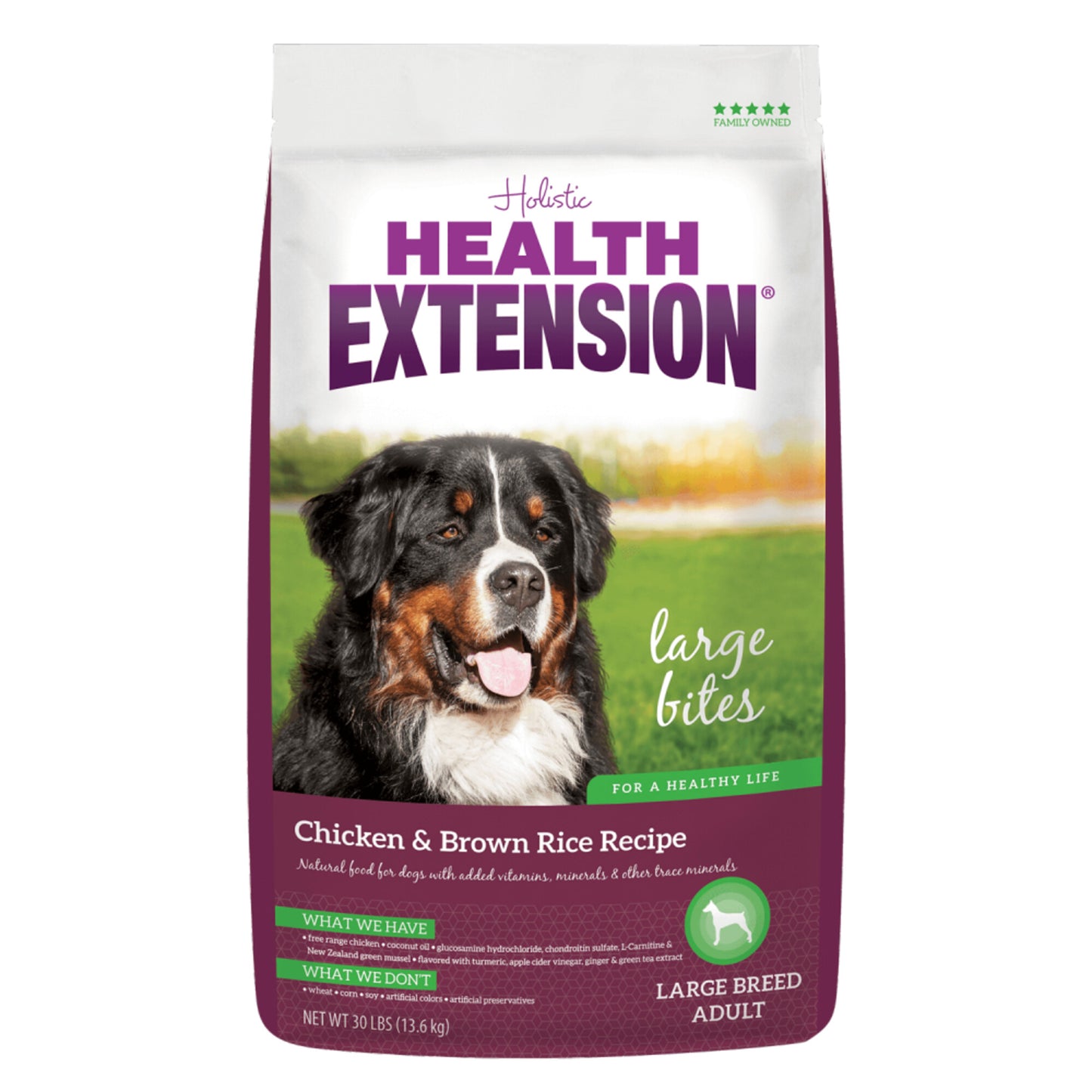 Health Extension Chicken & Brown Rice Large Bites Dry Dog Food