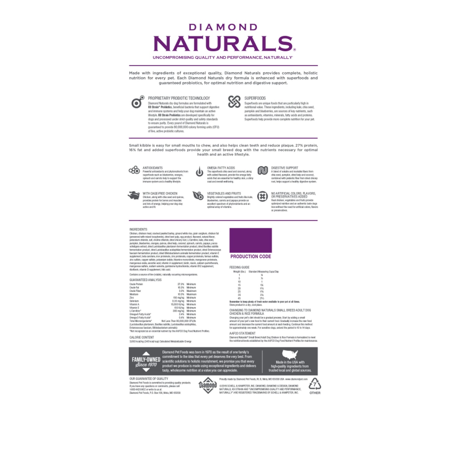 Diamond Naturals Small Breed Chicken & Rice Formula Adult Dry Dog Food