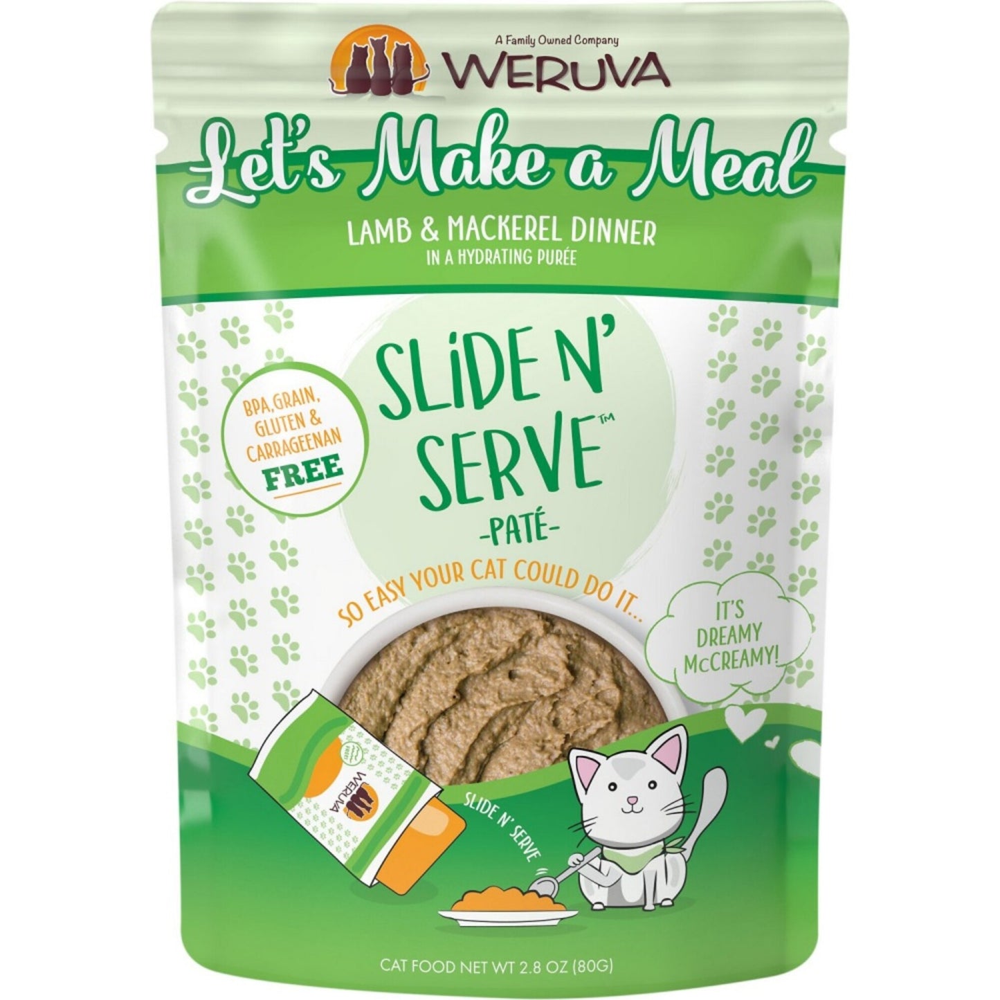 Weruva Slide N' Serve Grain Free Let's Make a Meal Lamb & Mackerel Dinner Wet Cat Food Pouch