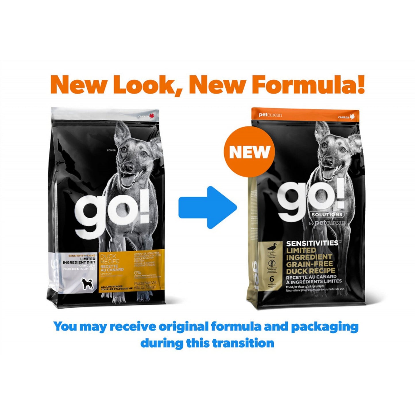 Petcurean GO! Solutions Sensitivies Grain Free Duck Recipe Dry Dog Food