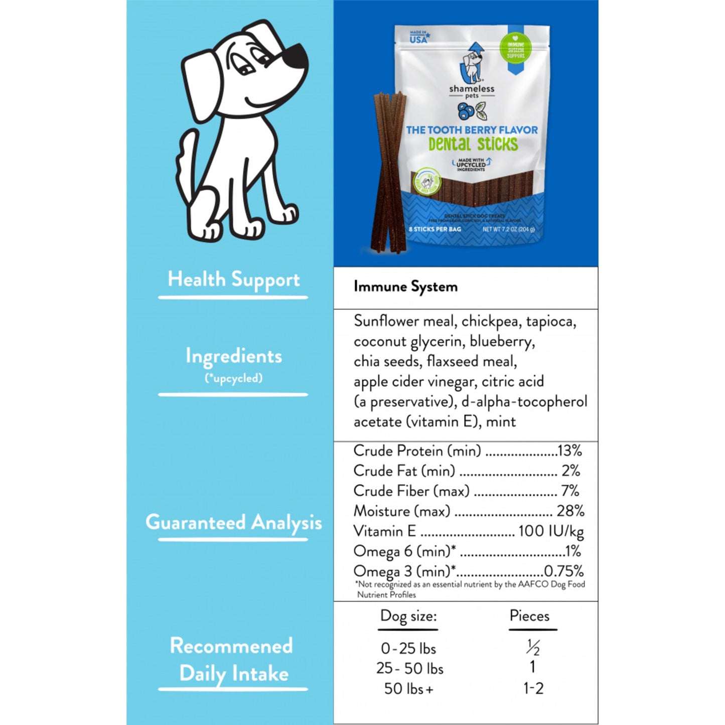 Shameless Pets The Tooth Berry Dental Stick Dog Treats