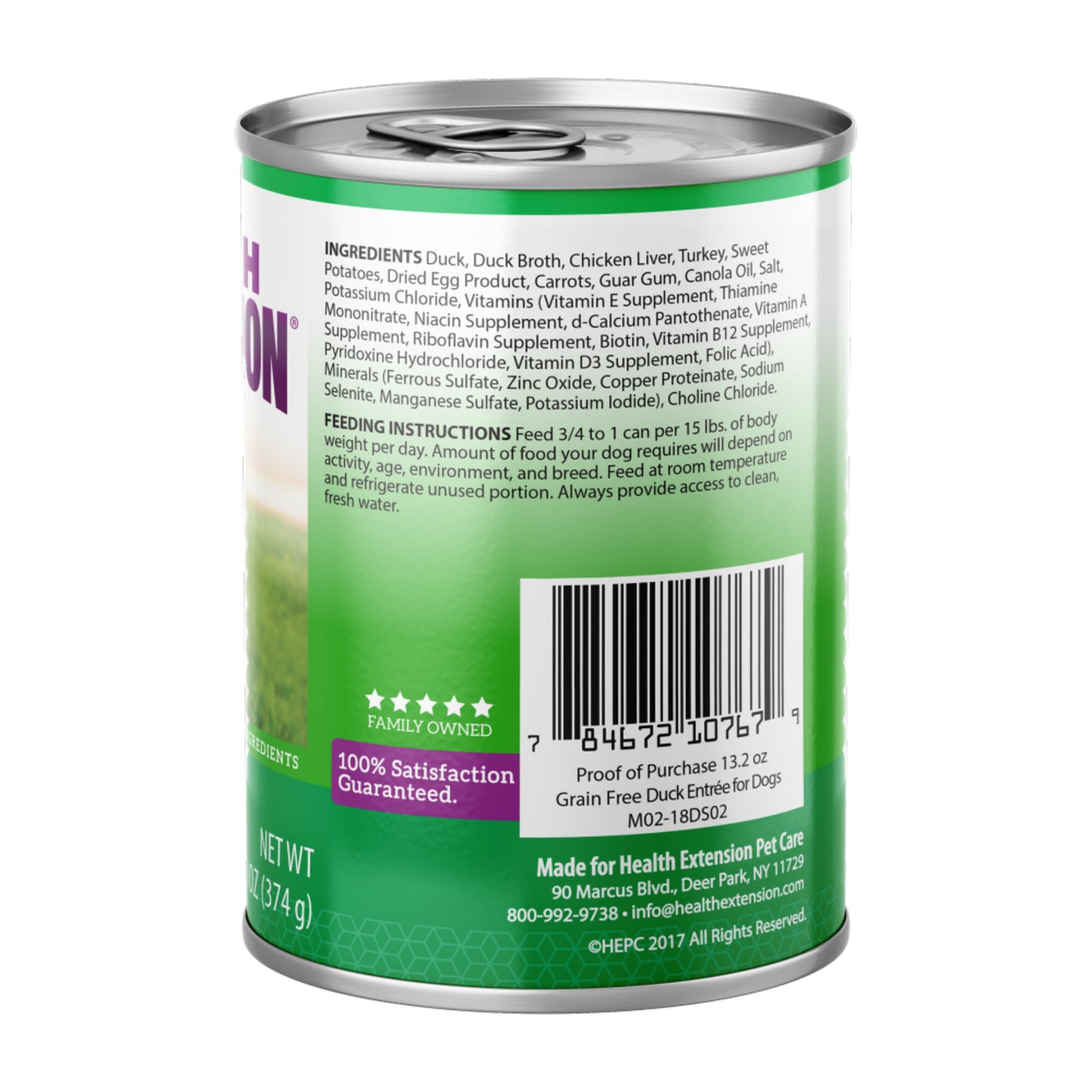 Health Extension 100% Grain Free Duck and Sweet Potato Entree Canned Dog Food