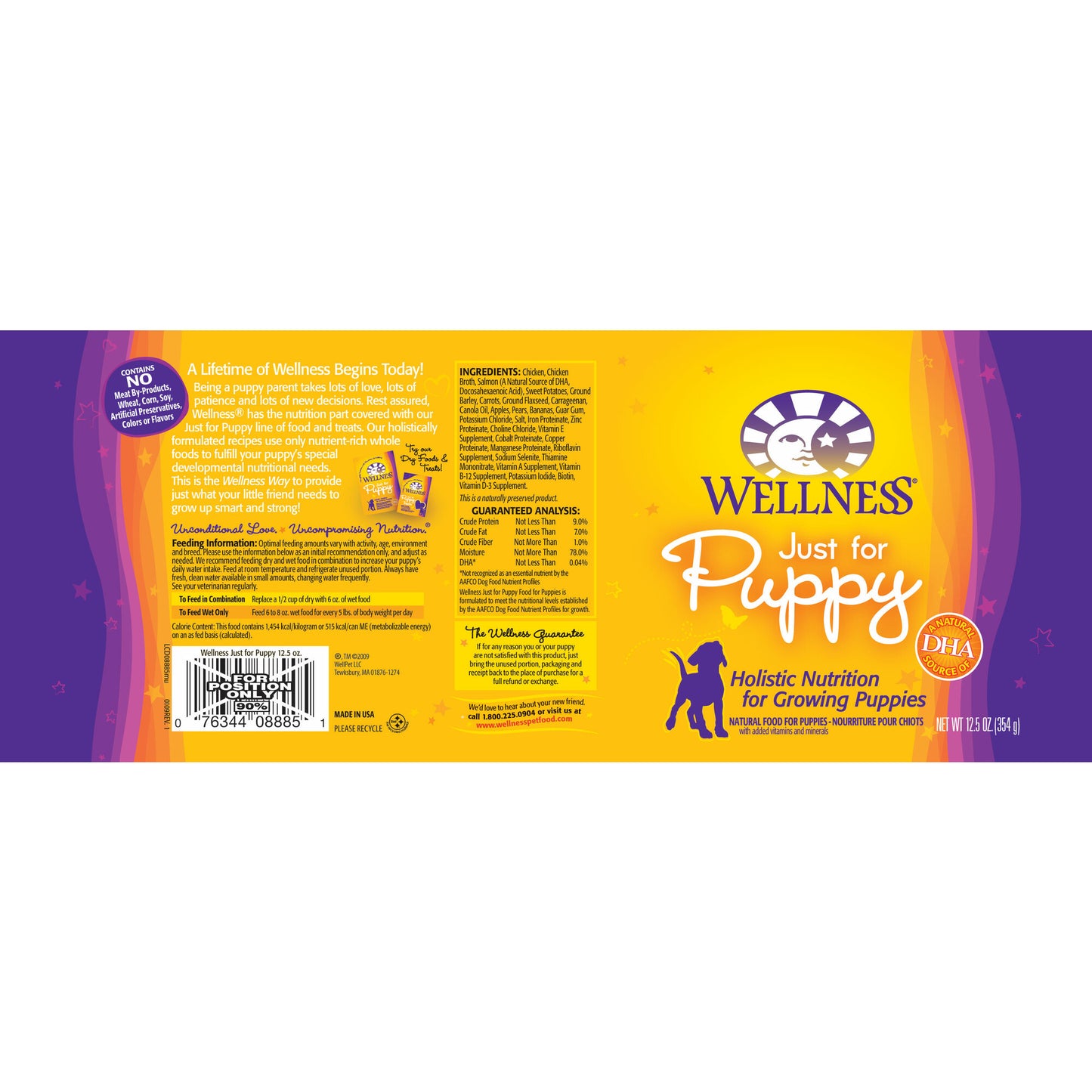 Wellness Complete Health Natural Just for Puppy Chicken and Salmon Recipe Wet Canned Dog Food