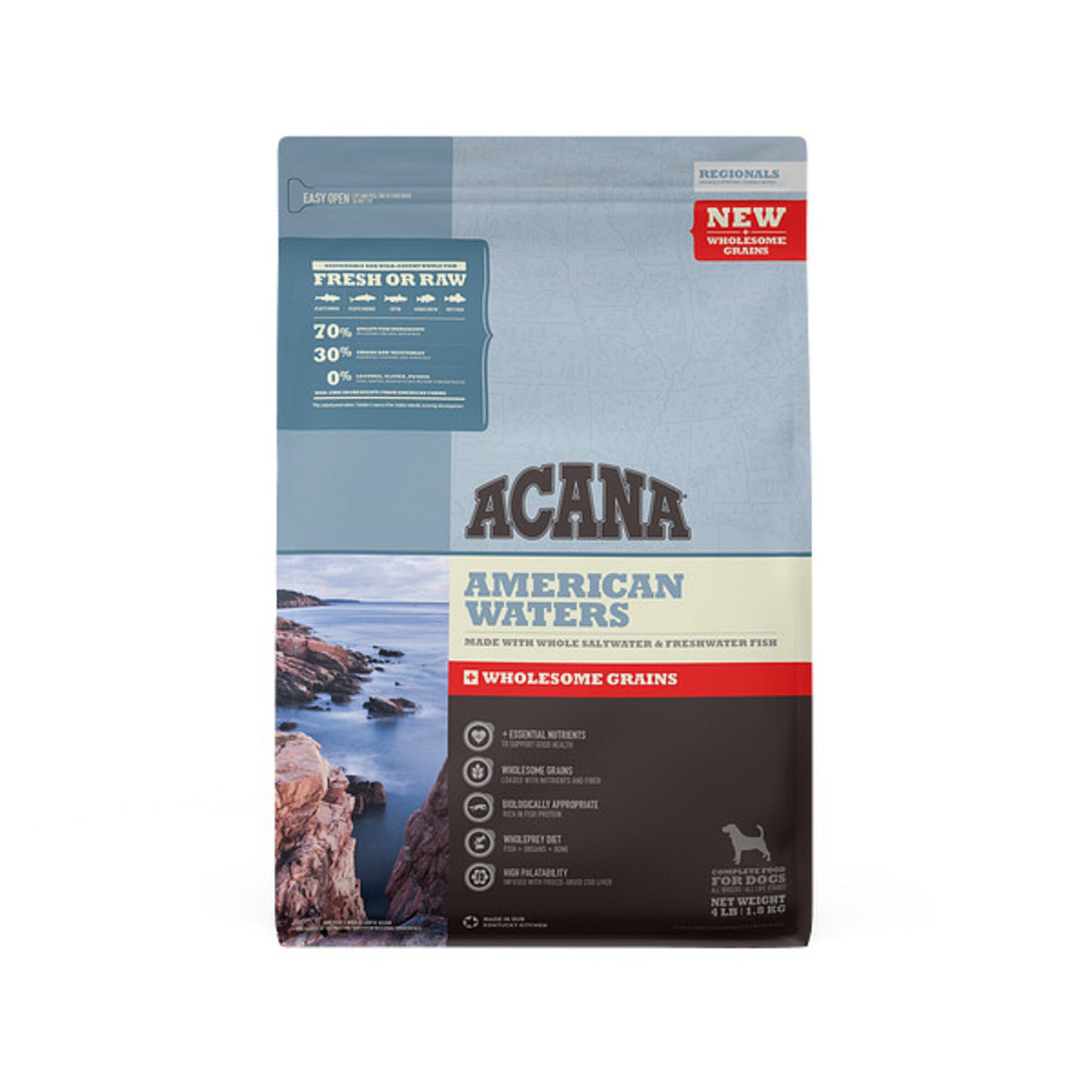 ACANA + Wholesome Grains American Waters Recipe with Whole Saltwater & Freshwater Fish Dry Dog Food