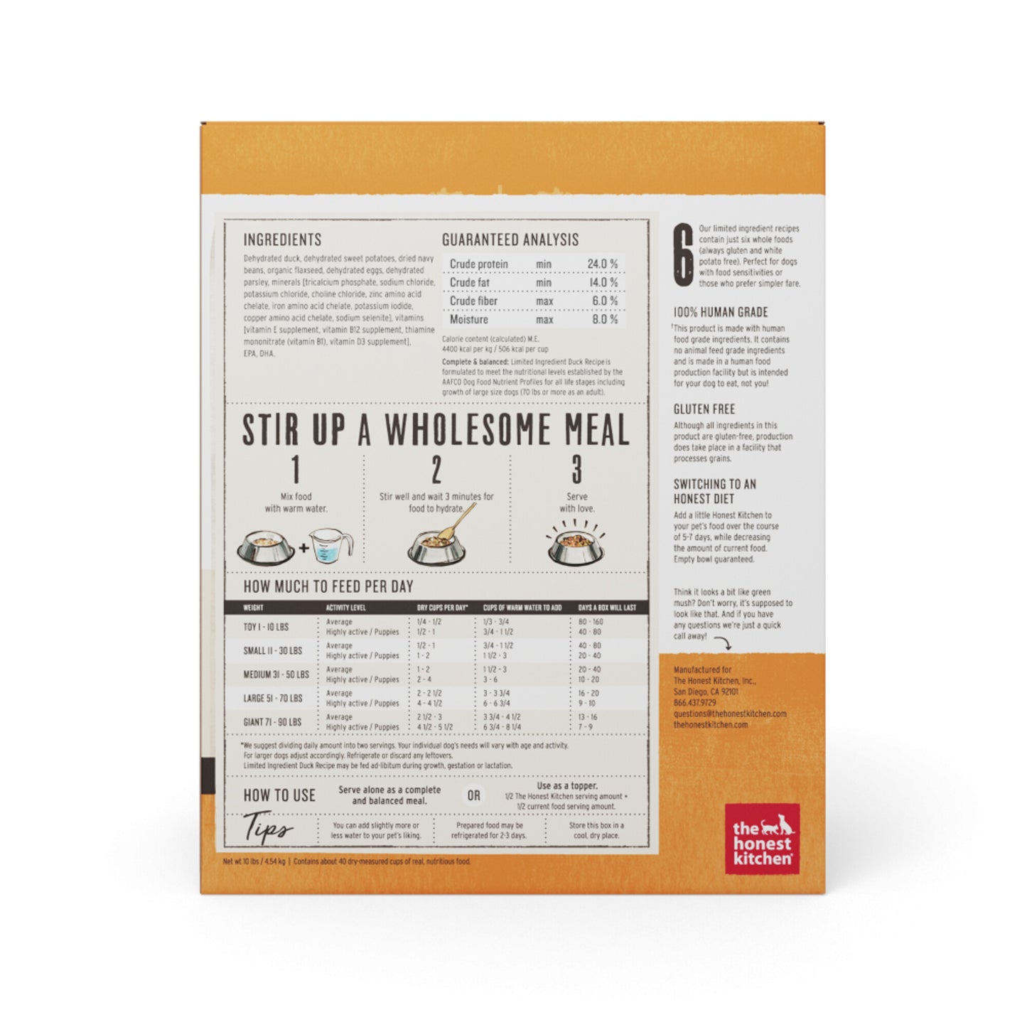 The Honest Kitchen Limited Ingredient Duck Recipe Dehydrated Dog Food