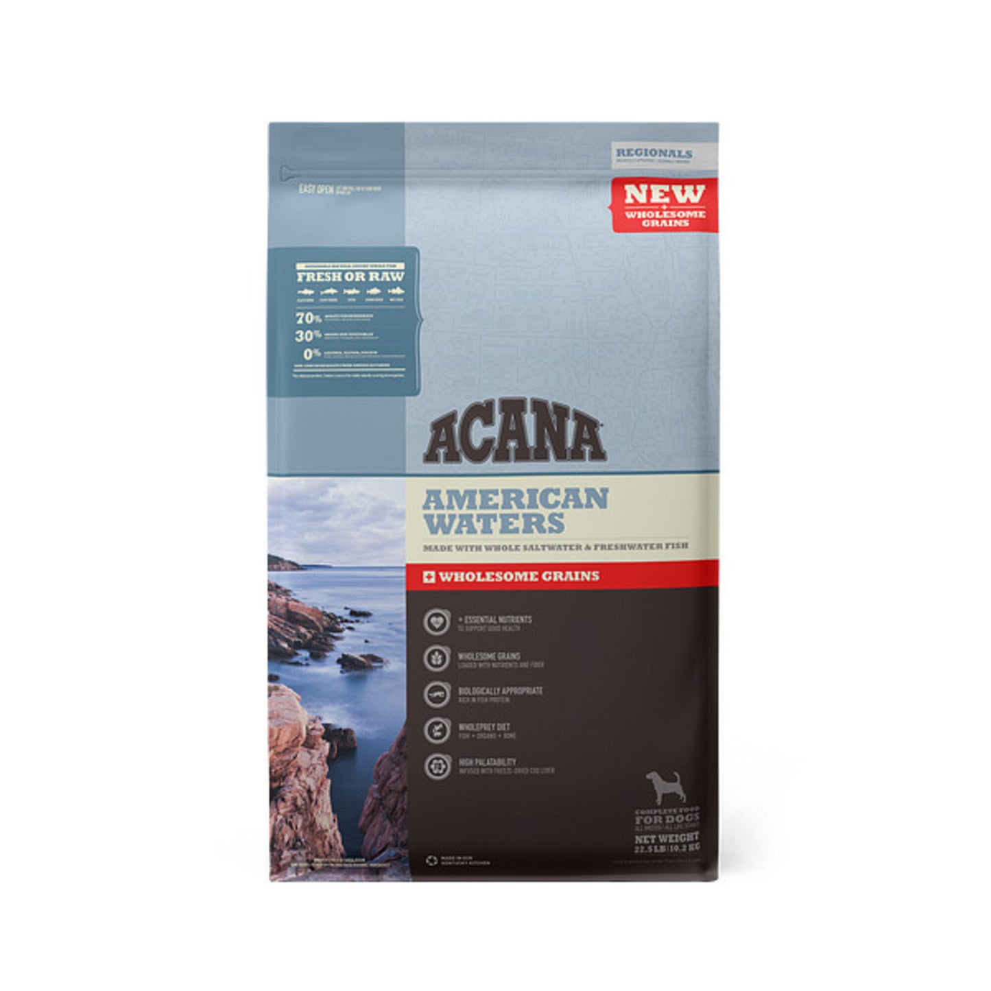 ACANA + Wholesome Grains American Waters Recipe with Whole Saltwater & Freshwater Fish Dry Dog Food