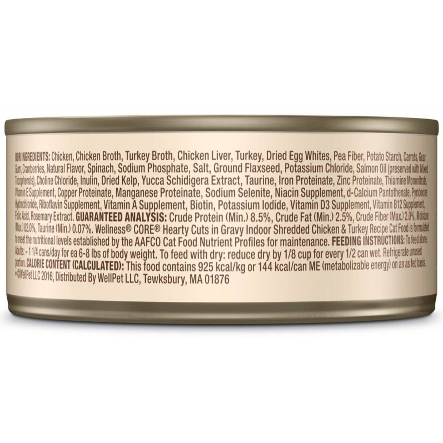 Wellness CORE Natural Grain Free Hearty Cuts Indoor Chicken and Turkey Canned Cat Food