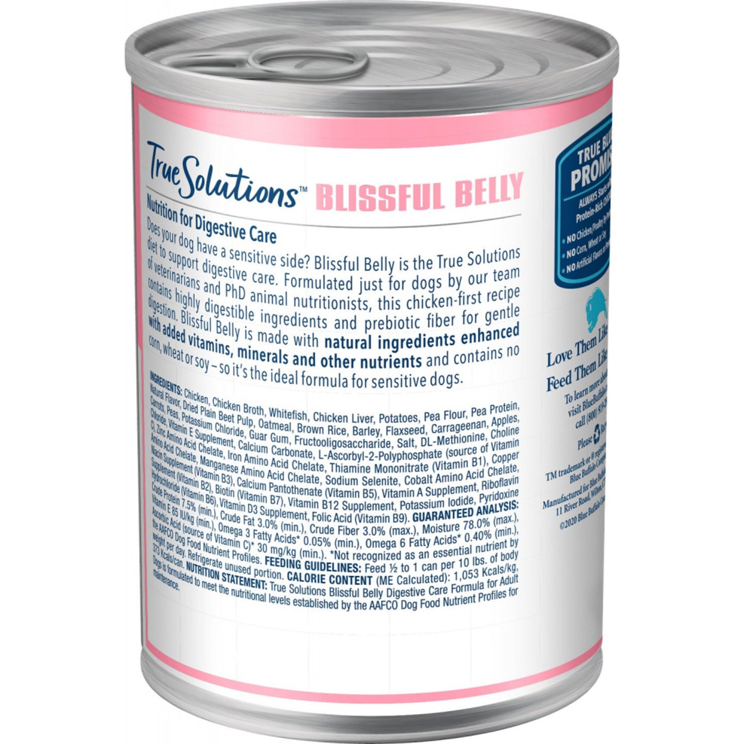 Blue Buffalo True Solutions Blissful Belly Natural Digestive Care Chicken Recipe Adult Wet Dog Food