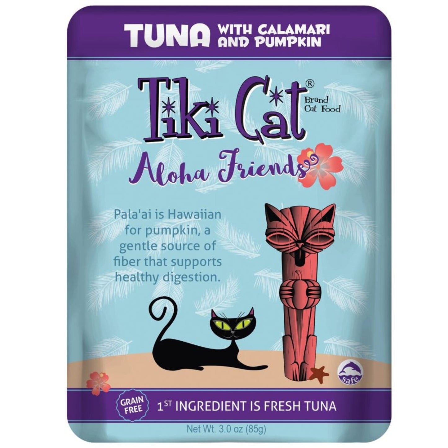 Tiki Cat Aloha Friends Grain Free Tuna with Calamari and Pumpkin Cat Food Pouches