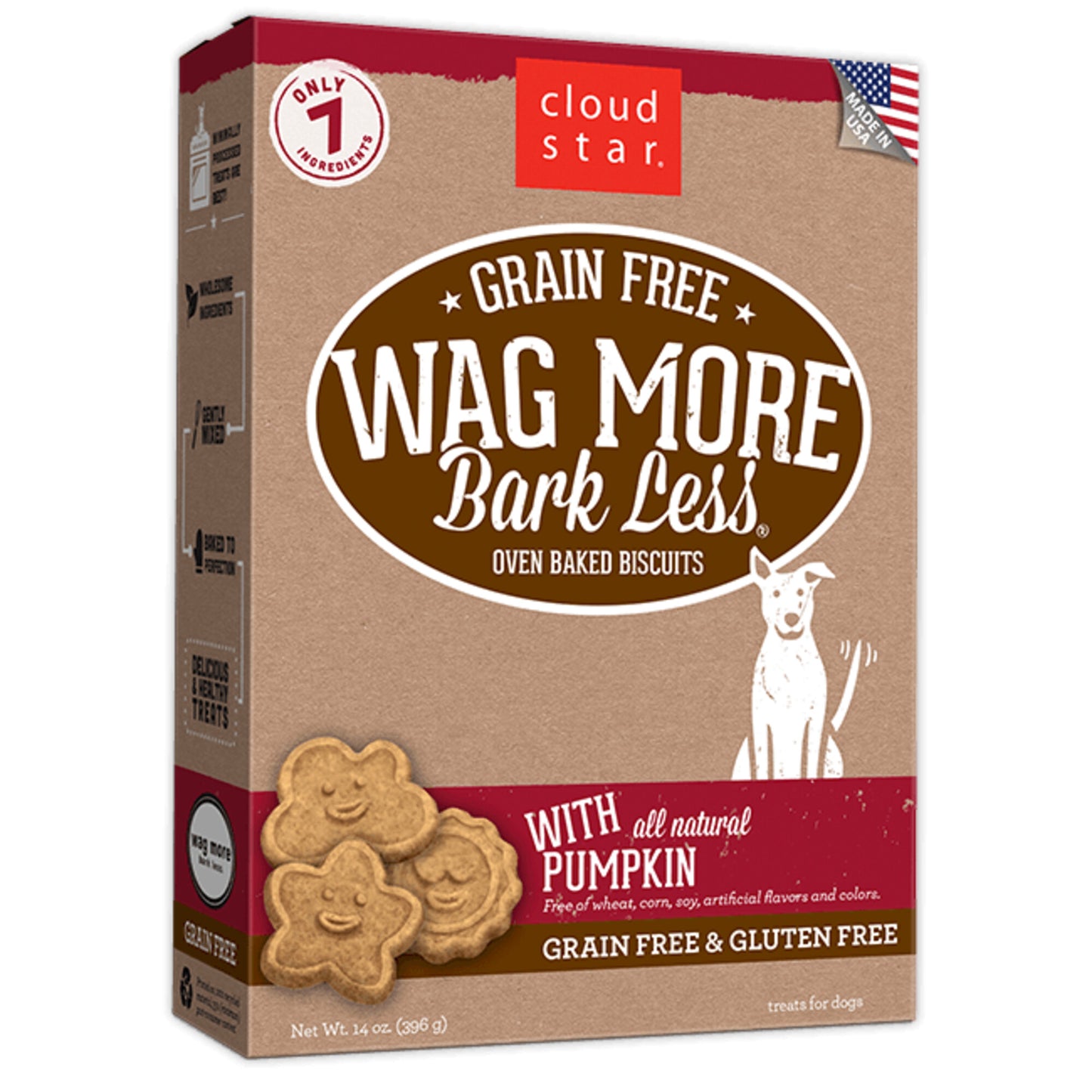 Cloud Star Wag More Bark Less Oven Baked Grain Free Pumpkin Dog Treats