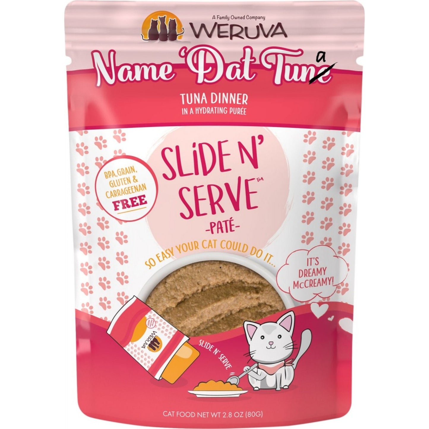 Weruva Slide N' Serve Grain Free Name 'Dat Tuna Tuna Dinner Wet Cat Food Pouch