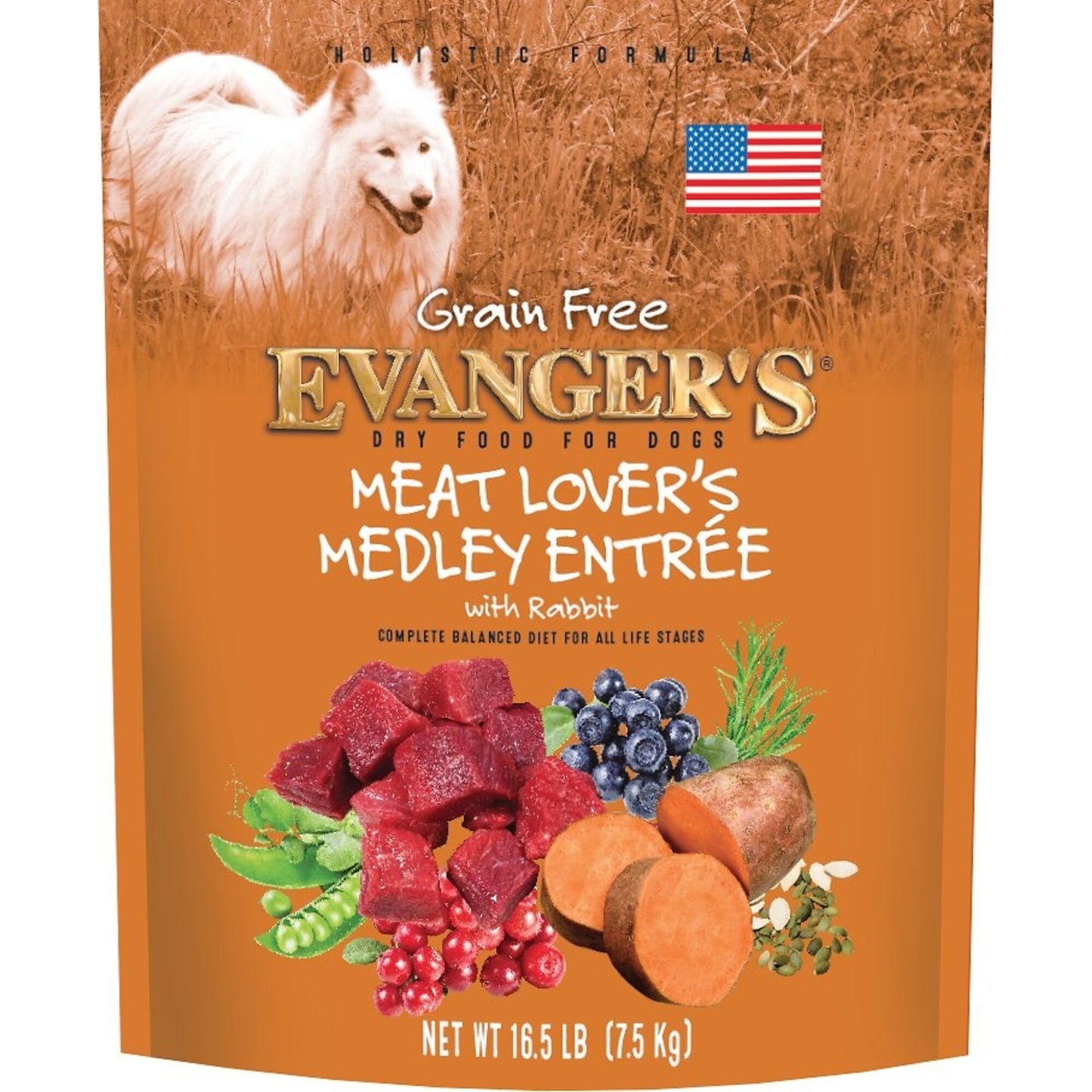 Evangers Grain Free Meat Lover's Medley with Rabbit Dry Dog Food