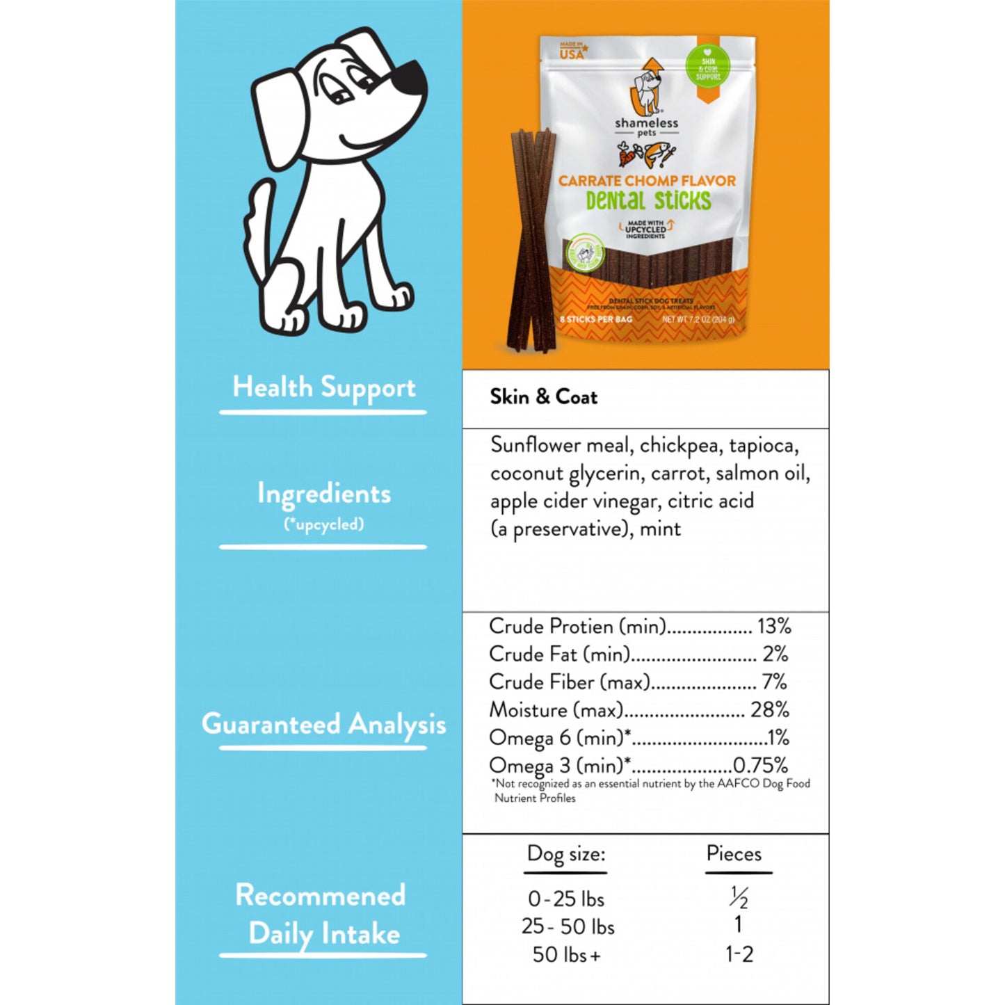 Shameless Pets Carrate Chomp Dental Stick Dog Treats