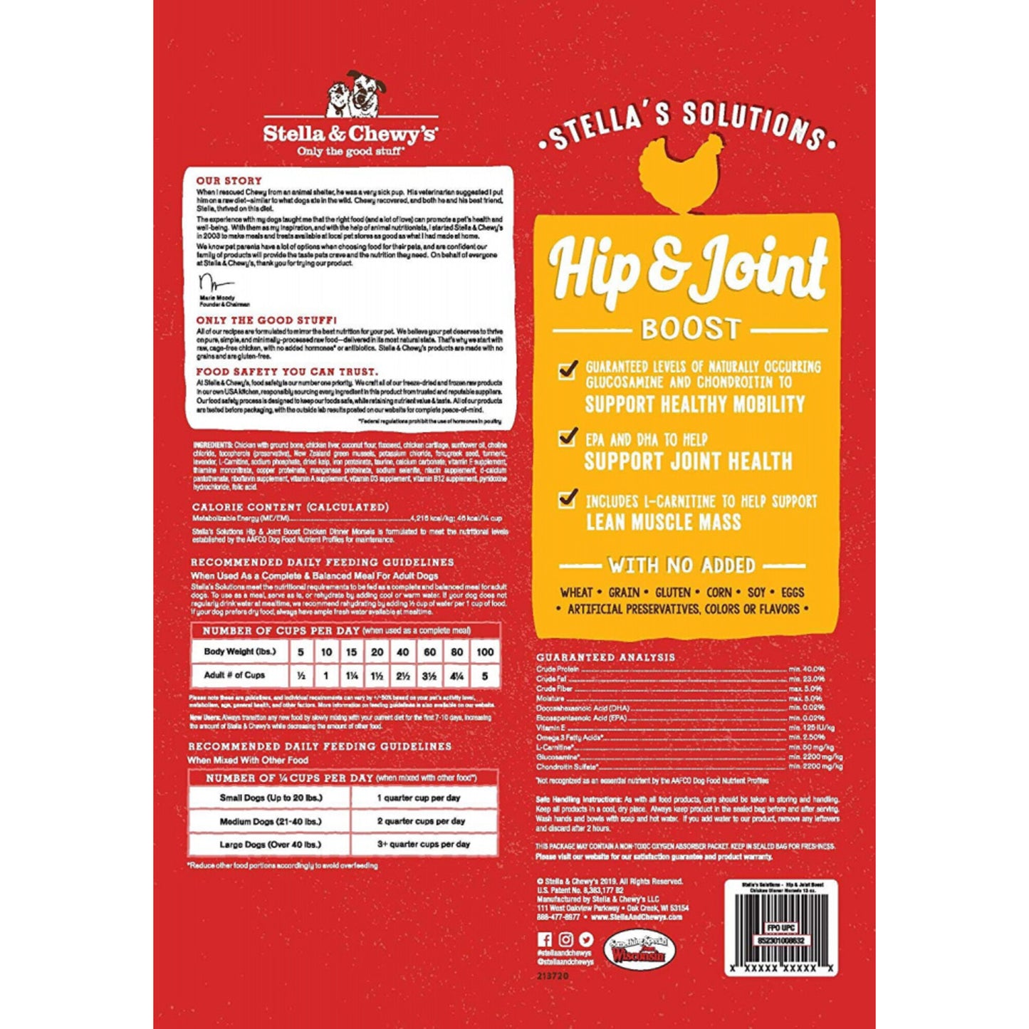 Stella & Chewy's Stella's Solutions Grain Free Hip & Joint Boost Cage Free Chicken Dinner Morsels Freeze-Dried Raw Dog Food