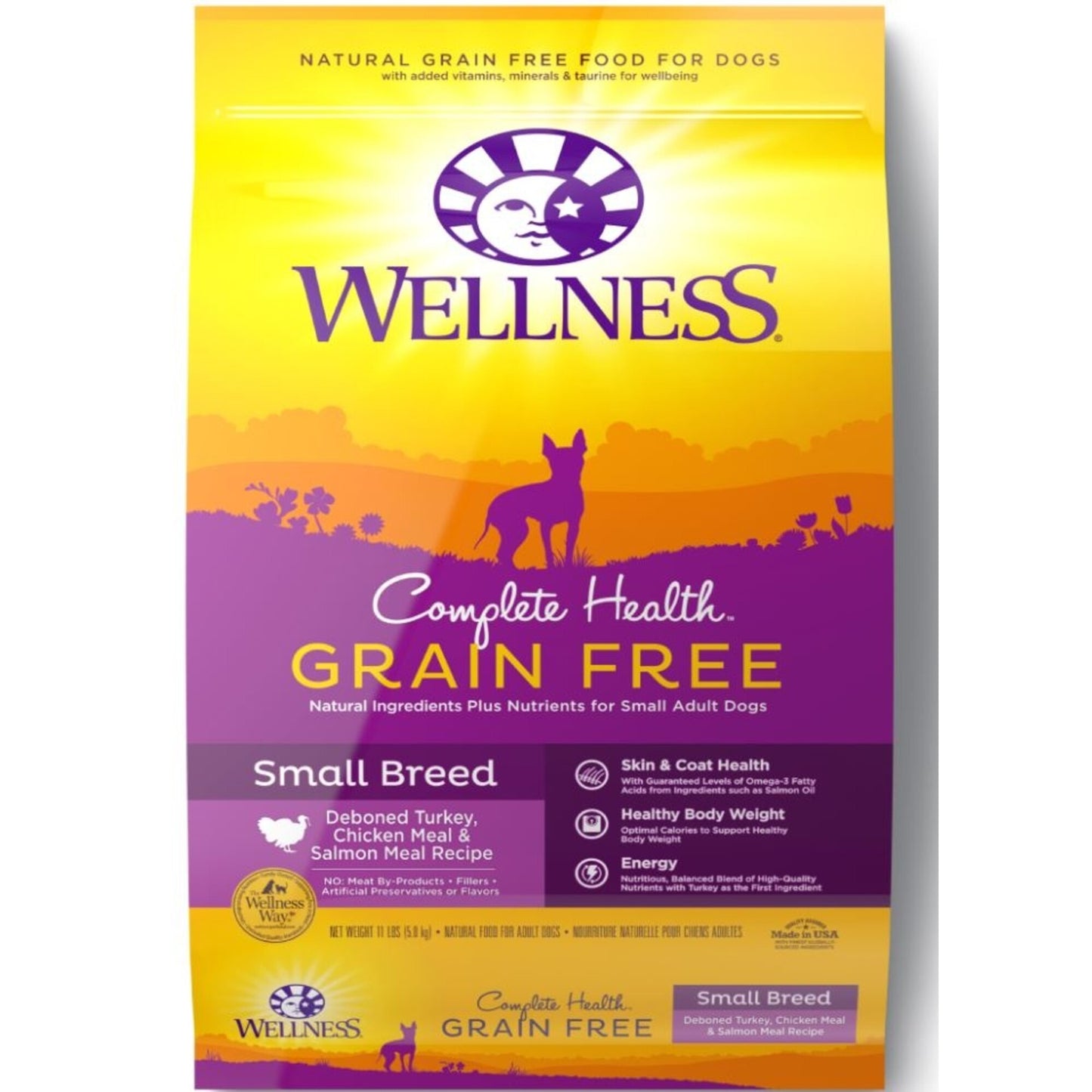 Wellness Complete Health Grain Free Small Breed Deboned Turkey, Chicken Meal and Salmon Meal Recipe Dry Dog Food