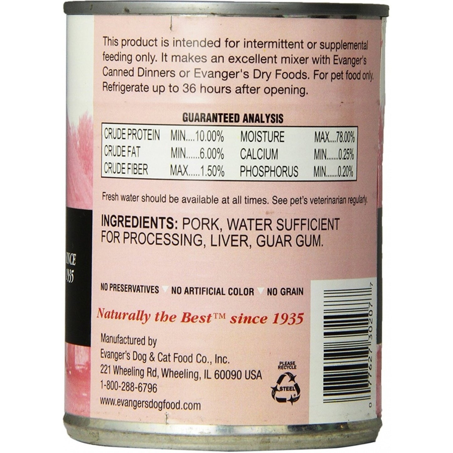 Evanger's Grain Free Pork Canned Dog & Cat Food