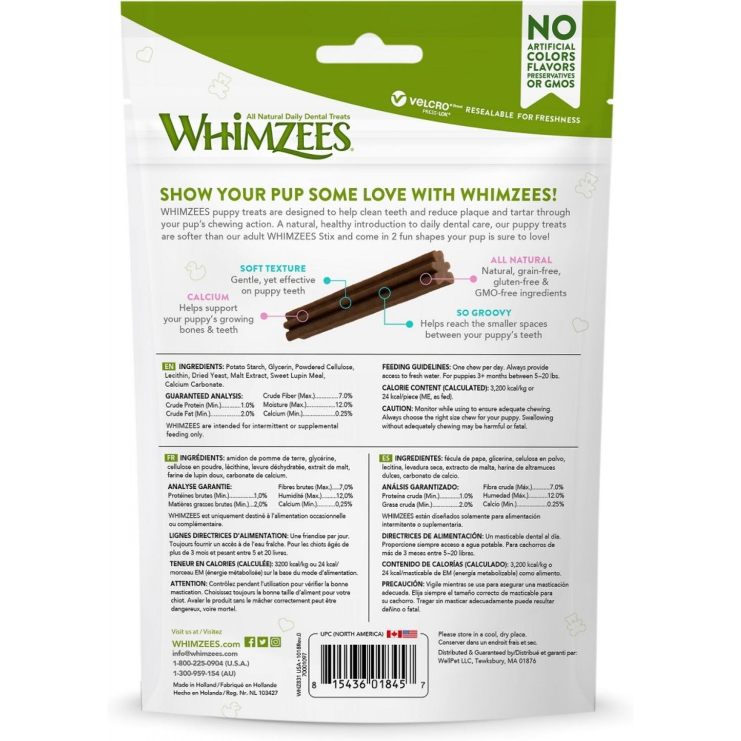 Whimzees Puppy Dental Chew Dog Treats