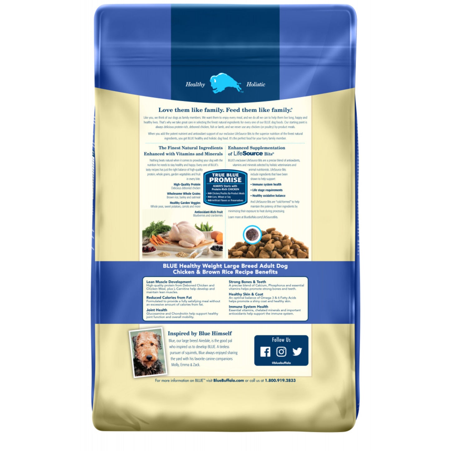 Blue Buffalo Life Protection Large Breed Natural Healthy Weight Chicken & Brown Rice Recipe Adult Dry Dog Food