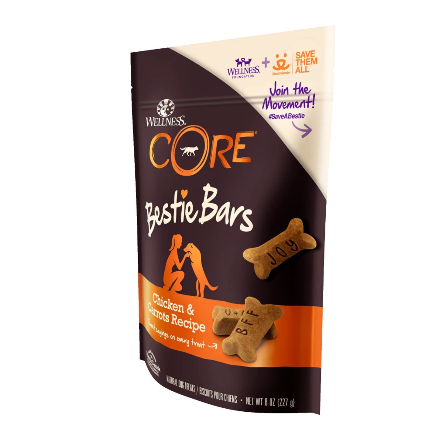 Wellness CORE Grain Free Crunchy Bestie Bars Chicken & Carrots Recipe Dog Treats