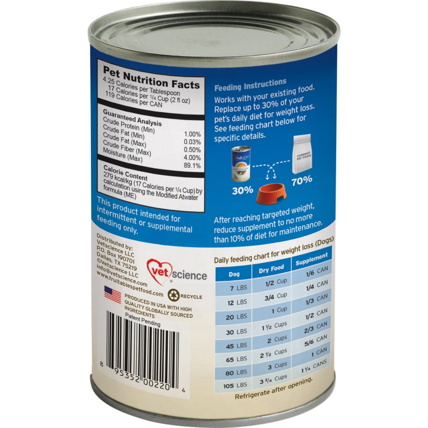 Fruitables Pumpkin SuperBlend Weight Loss Canned Supplement for Dogs & Cats
