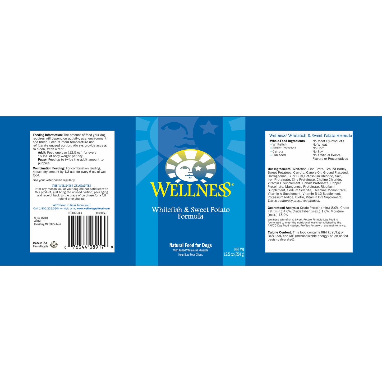 Wellness Complete Health Natural Whitefish and Sweet Potato Recipe Wet Canned Dog Food