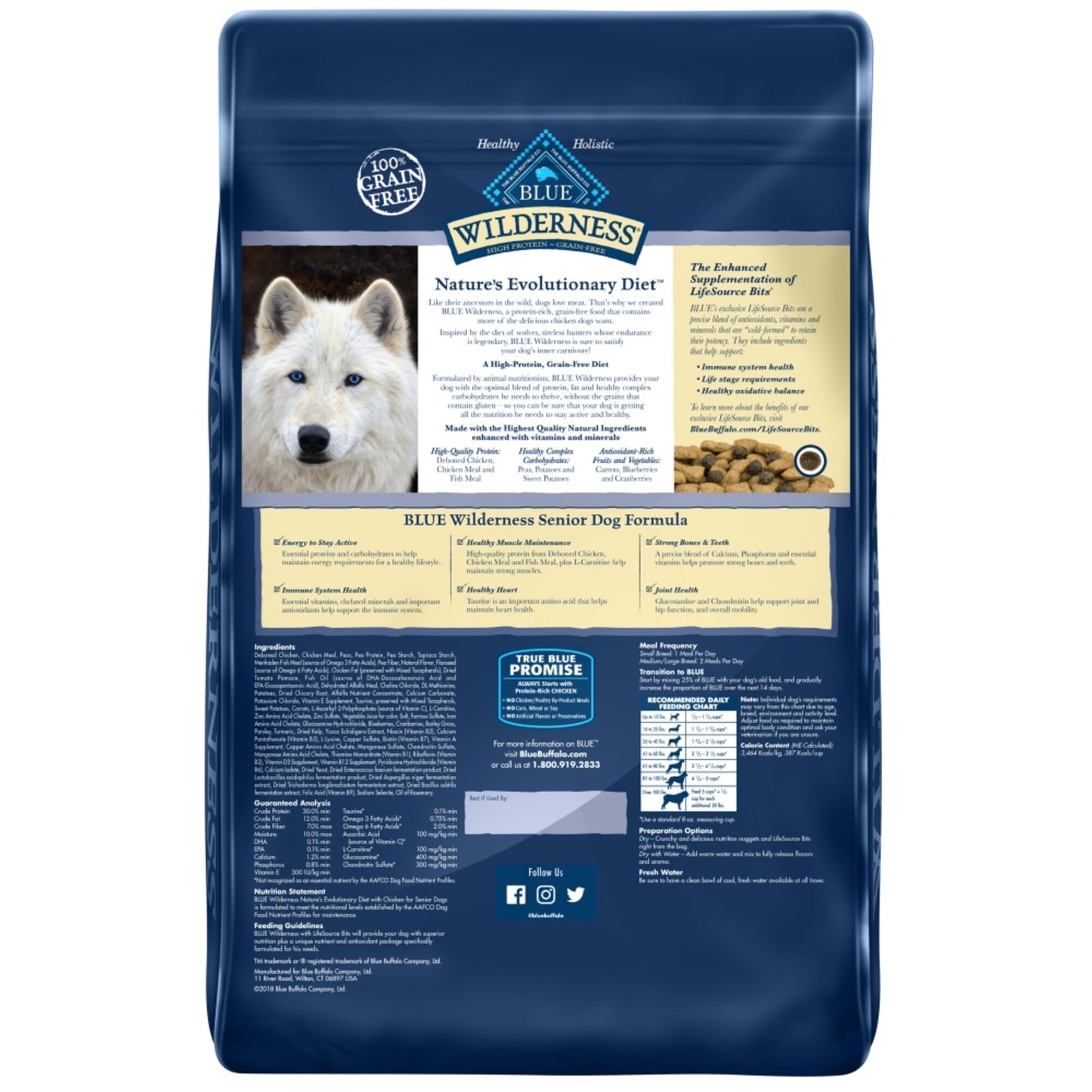 Blue Buffalo Wilderness Grain Free Chicken High Protein Recipe Senior Dry Dog Food