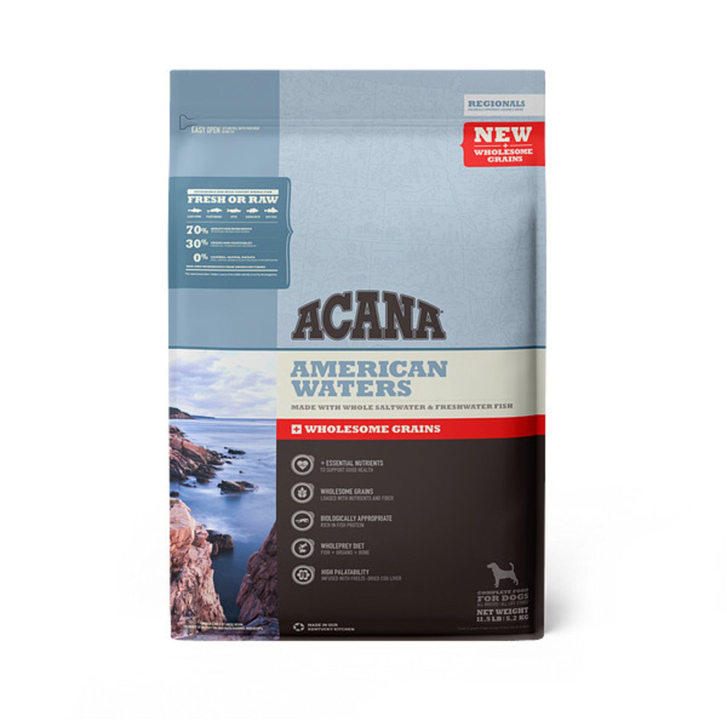 ACANA + Wholesome Grains American Waters Recipe with Whole Saltwater & Freshwater Fish Dry Dog Food