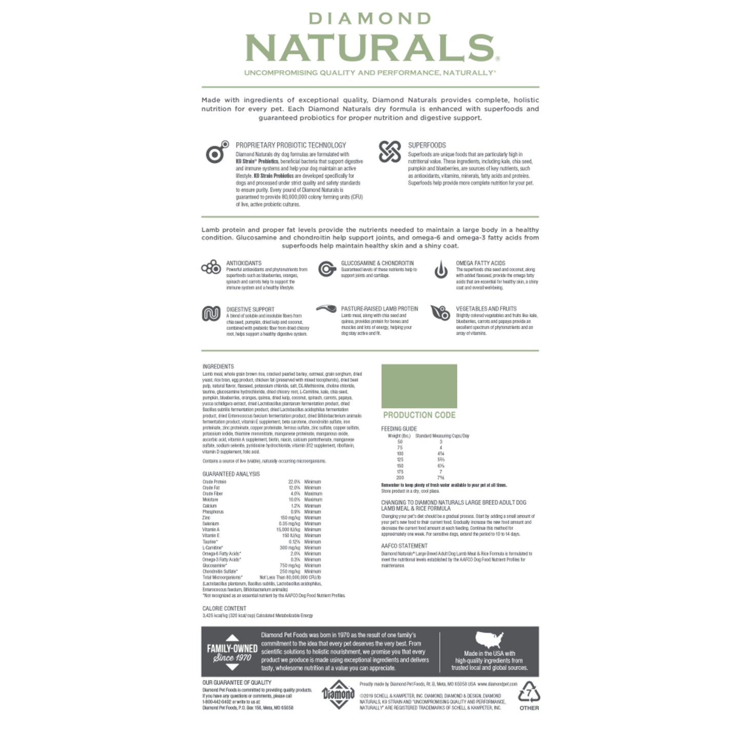 Diamond Naturals Large Breed Lamb & Rice Formula Adult Dry Dog Food