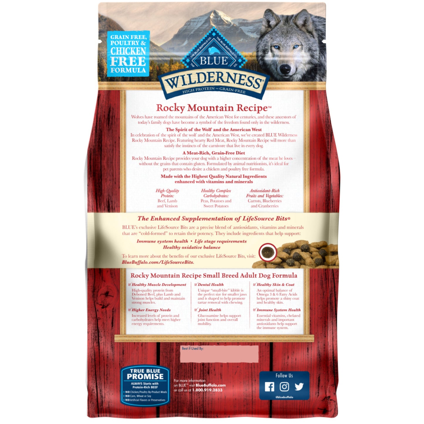 Blue Buffalo Wilderness Rocky Mountain Grain Free Natural Red Meat High Protein Recipe Dry Dog Food