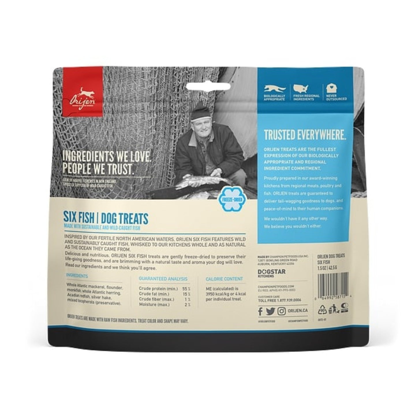 ORIJEN Grain Free Six Fish Freeze Dried Dog Treats