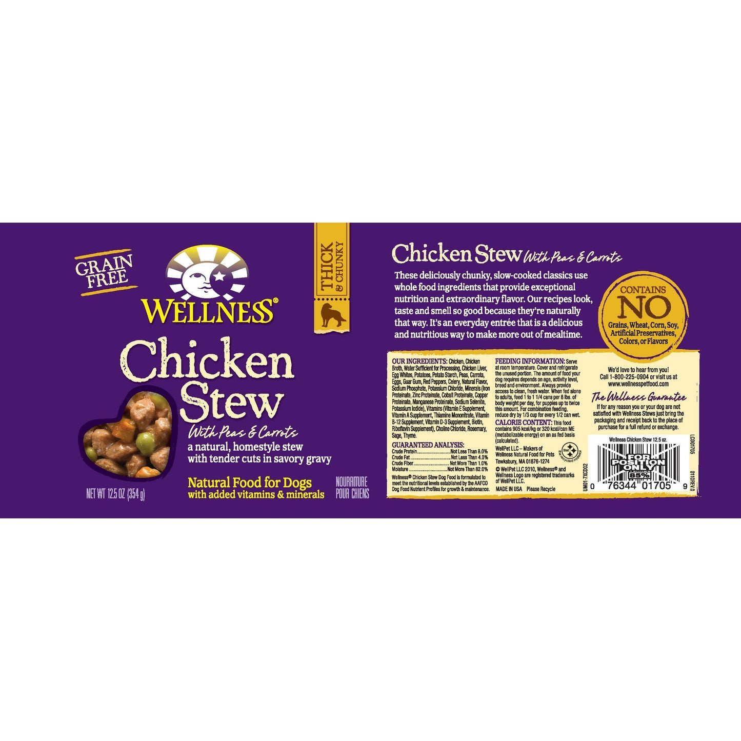 Wellness Grain Free Natural Chicken Stew with Peas and Carrots Wet Canned Dog Food