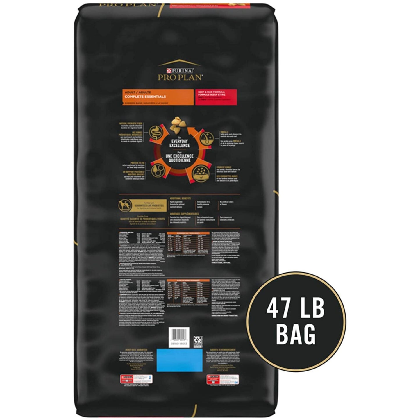 Purina Pro Plan With Probiotics High Protein Shredded Blend Beef & Rice Formula Dry Dog Food