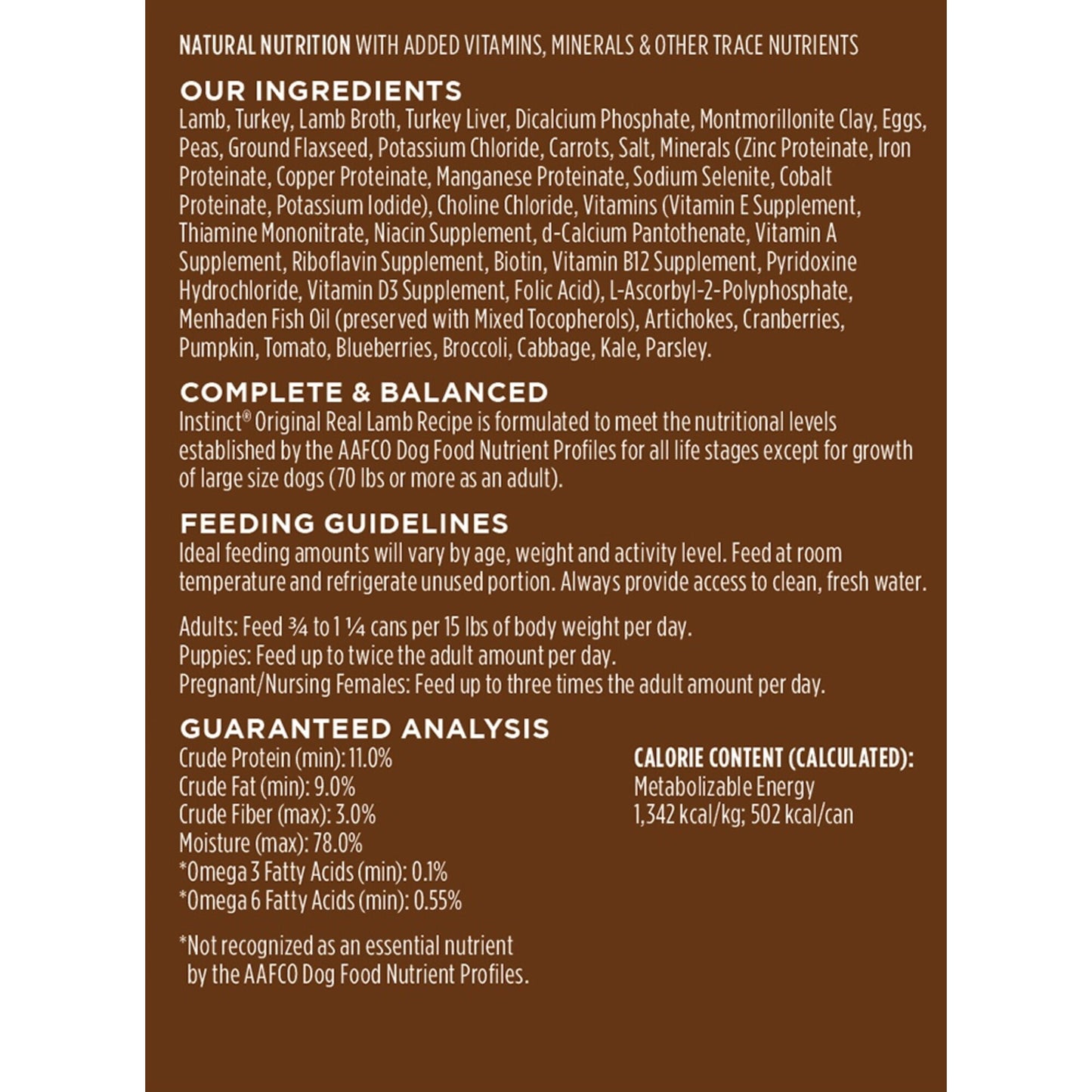 Nature's Variety Instinct Grain-Free Lamb Formula Canned Dog Food