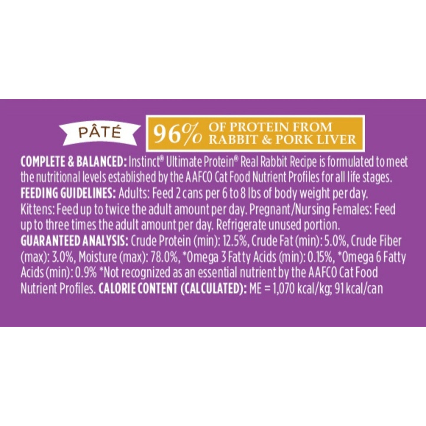 Instinct Ultimate Protein Grain Free Rabbit Natural Canned Cat Food