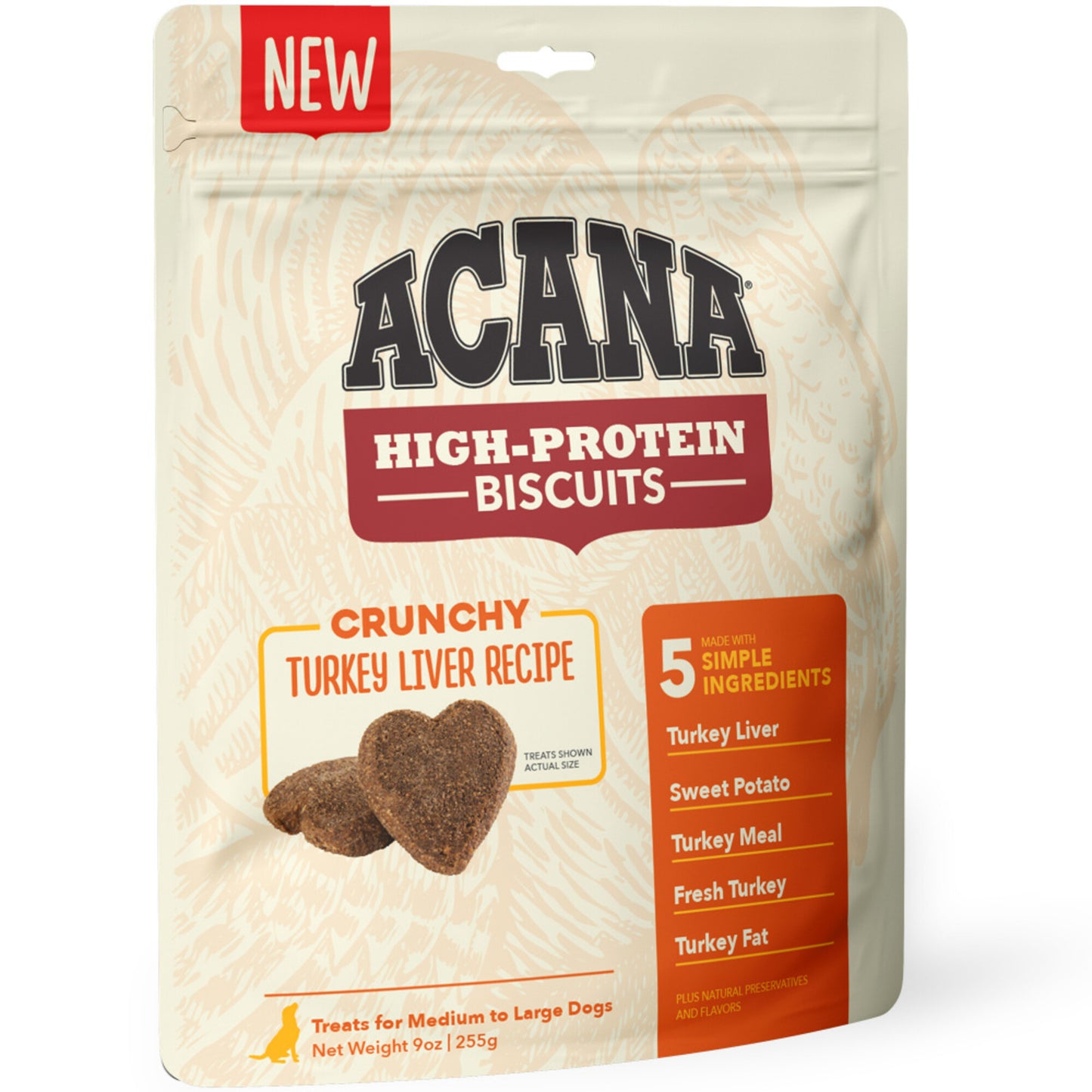 ACANA Crunchy Biscuits High-Protein Turkey Liver Recipe Dog Treats