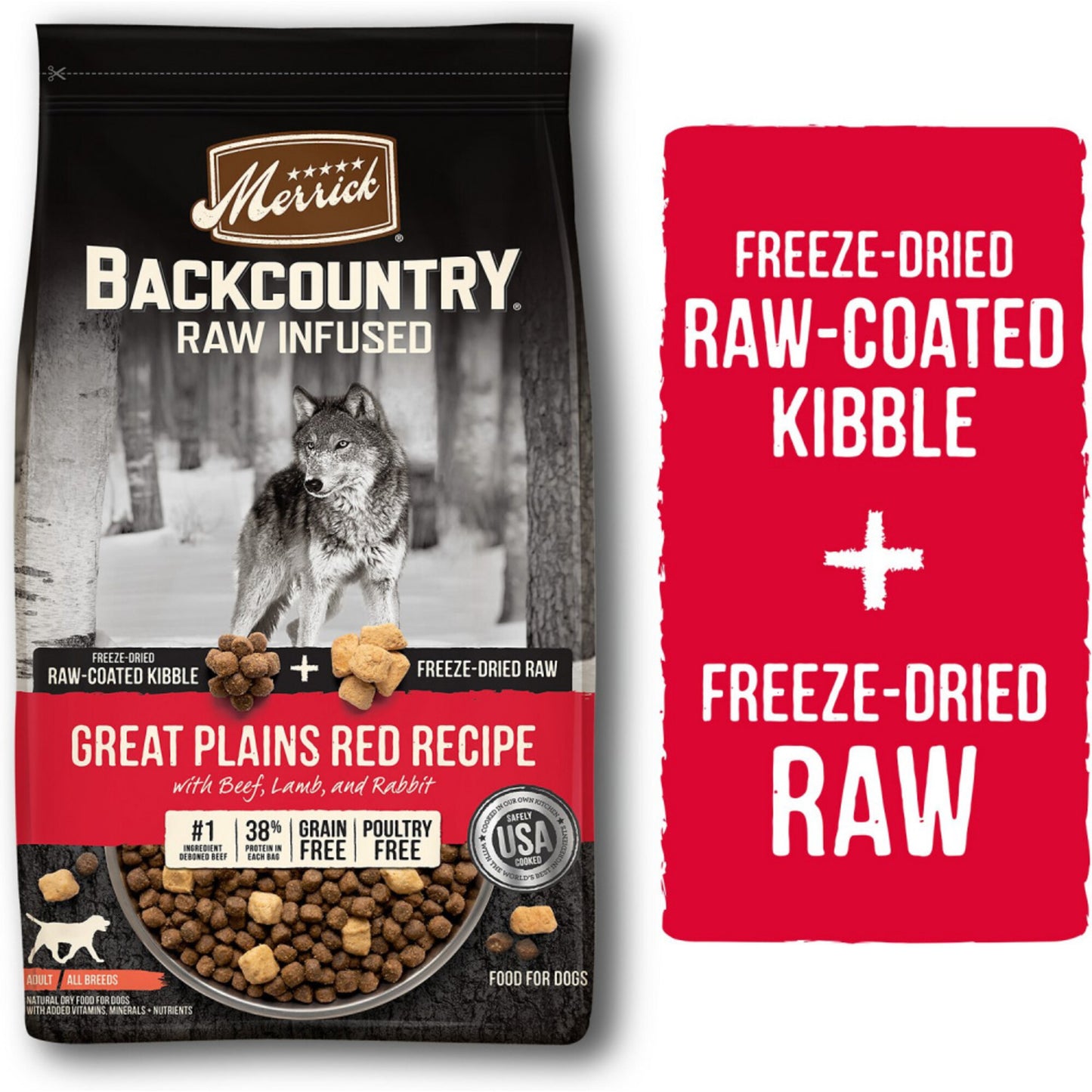Merrick Backcountry Raw Infused Grain Free Great Plains Red Recipe Dry Dog Food