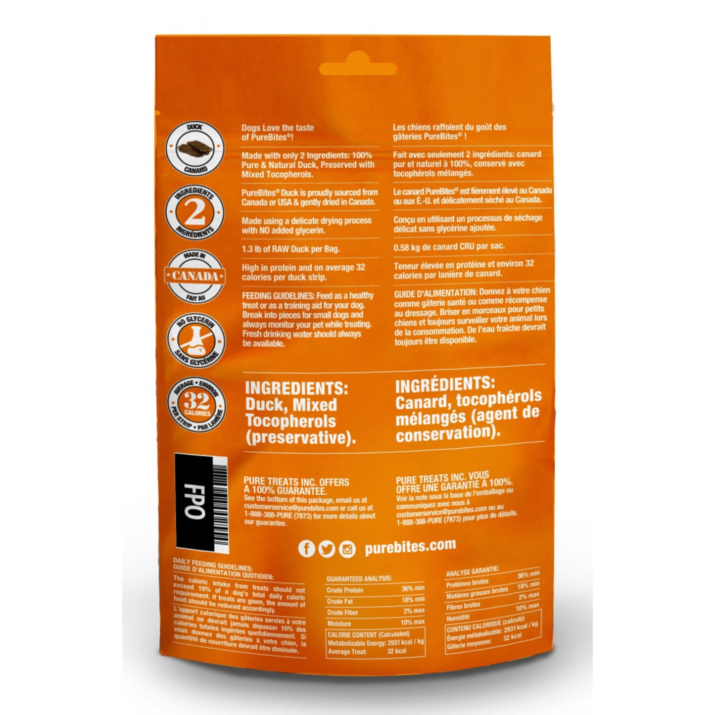 PureBites Duck Jerky Freeze Dried Raw Dog Treats