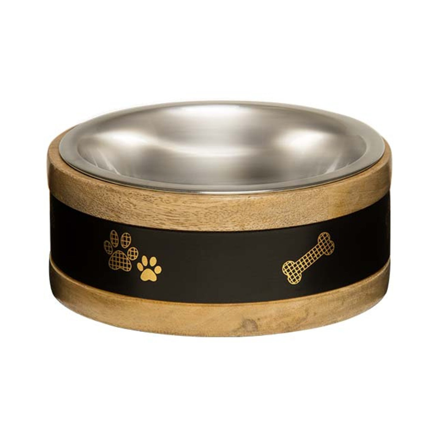Loving Pets Black Label Wooden Ring Dog Bowl