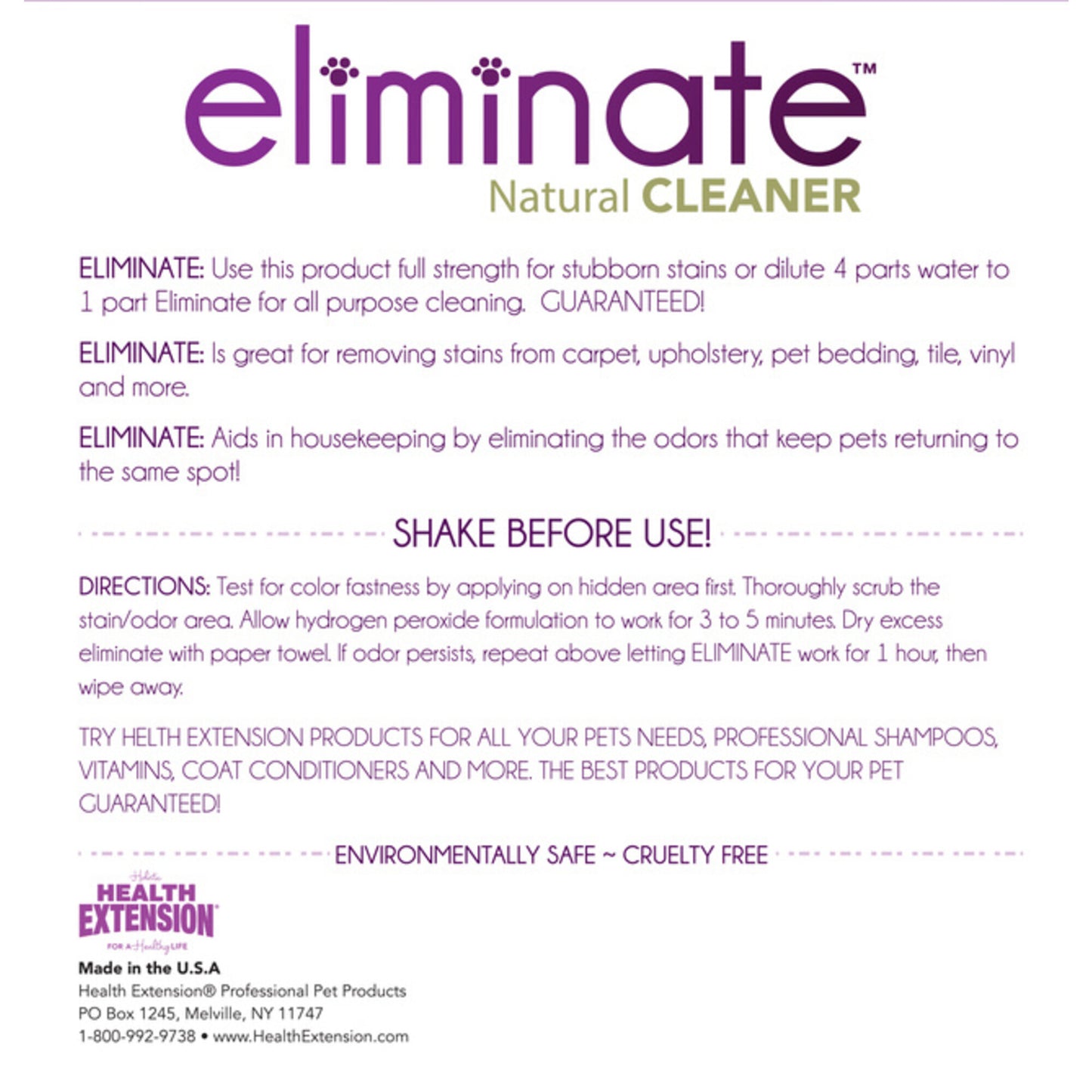 Health Extension Eliminate Stain & Odor Remover With Trigger