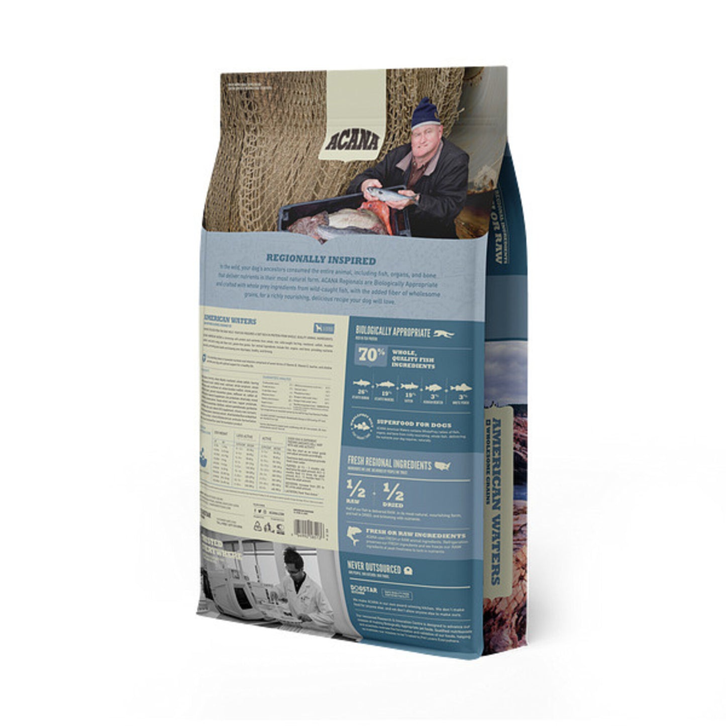 ACANA + Wholesome Grains American Waters Recipe with Whole Saltwater & Freshwater Fish Dry Dog Food
