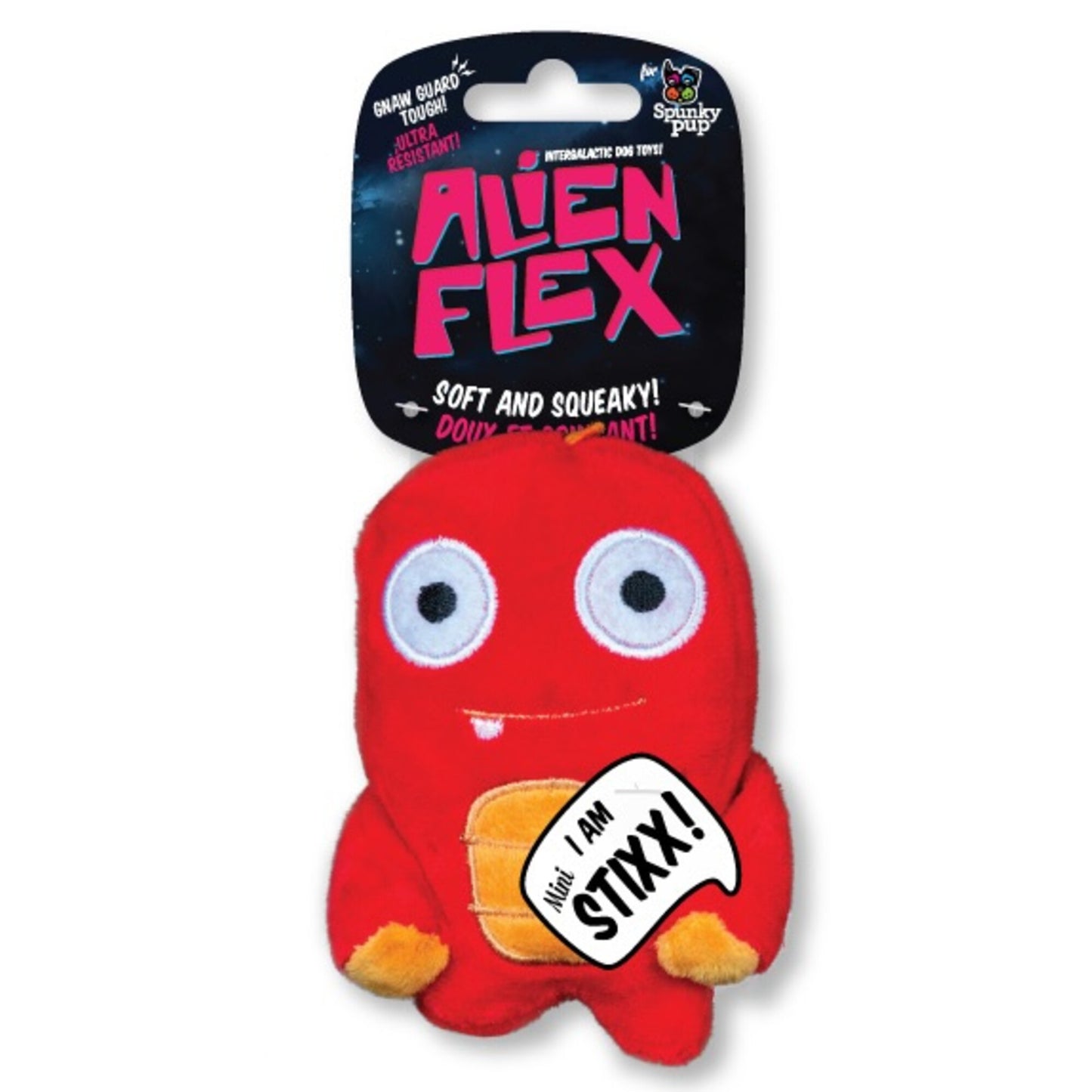 Spunky Pup Alien Flex Stixx Plush Dog Toy