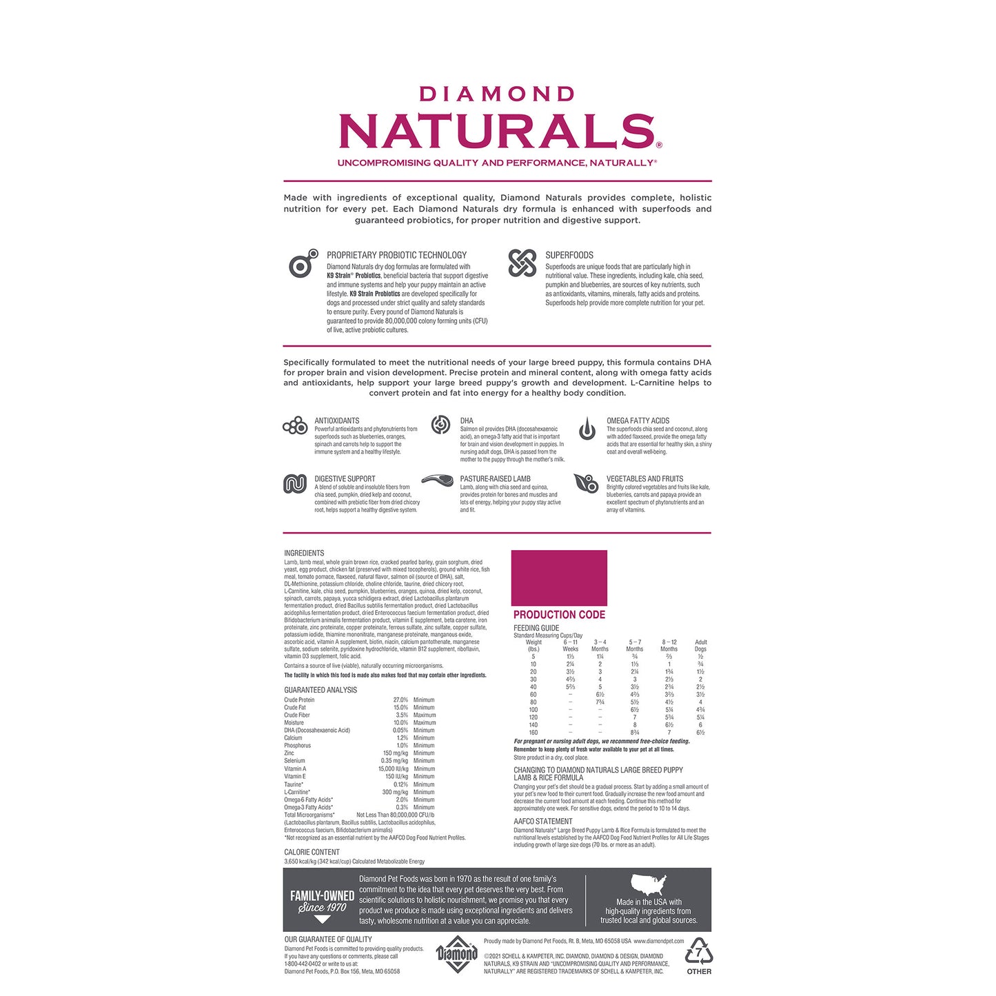 Diamond Naturals Large Breed Lamb & Rice Recipe Puppy Dry Food