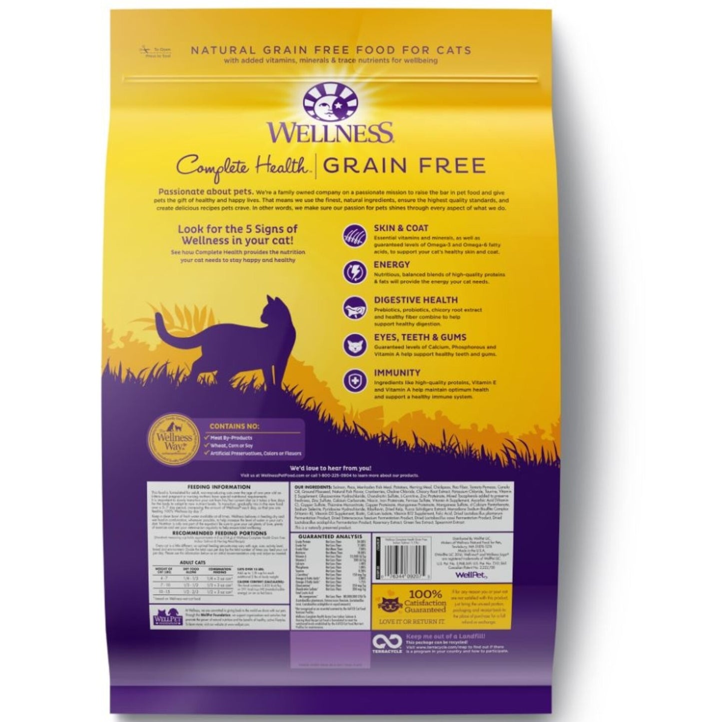Wellness Complete Health Natural Indoor Adult Grain Free Salmon and Herring Dry Cat Food
