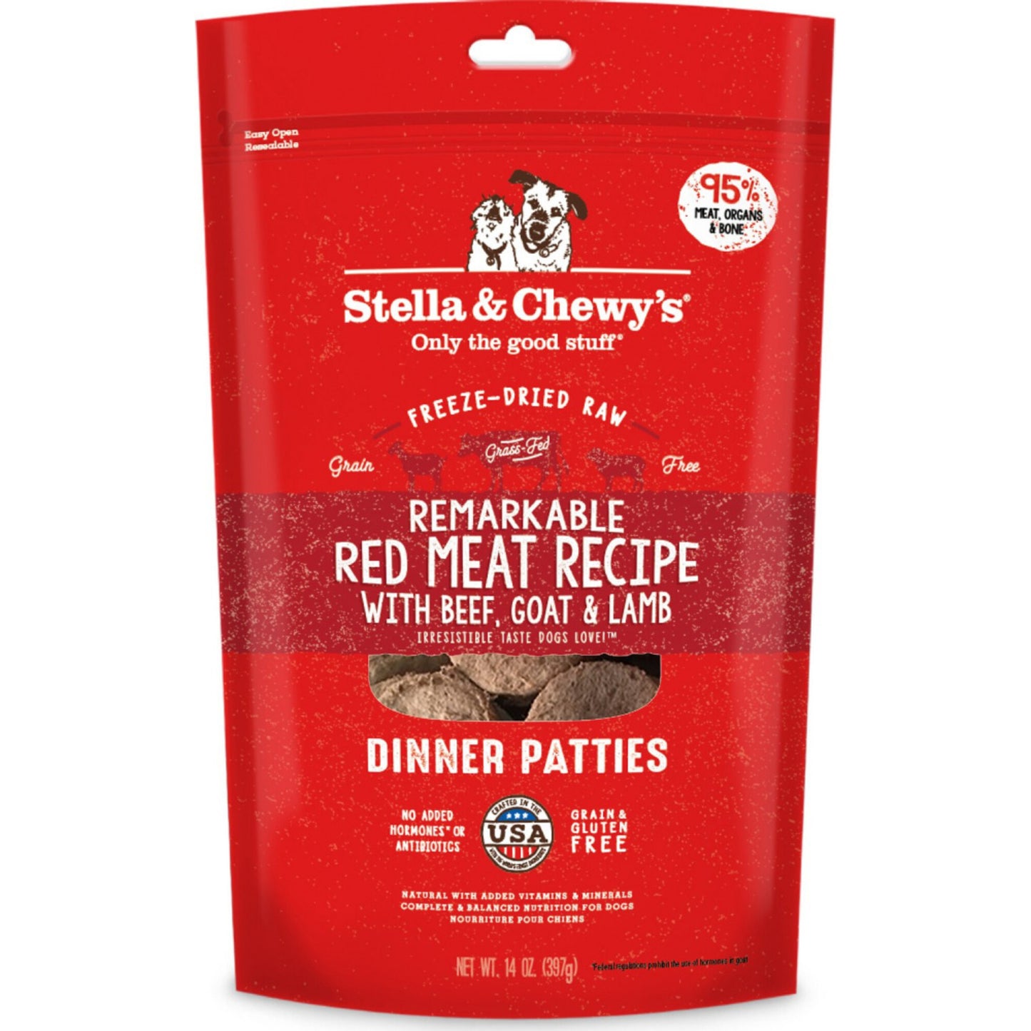 Stella & Chewy's Remarkable Raw Red Meat Recipe Freeze Dried Dinner Patties Dog Food