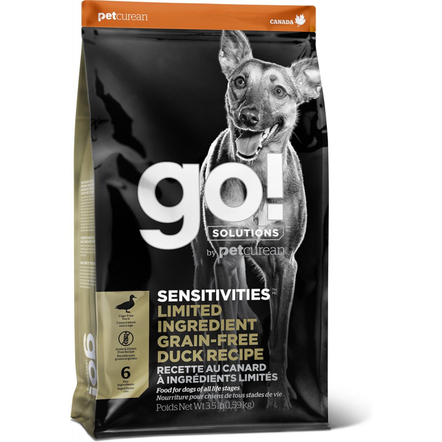 Petcurean GO! Solutions Sensitivies Grain Free Duck Recipe Dry Dog Food