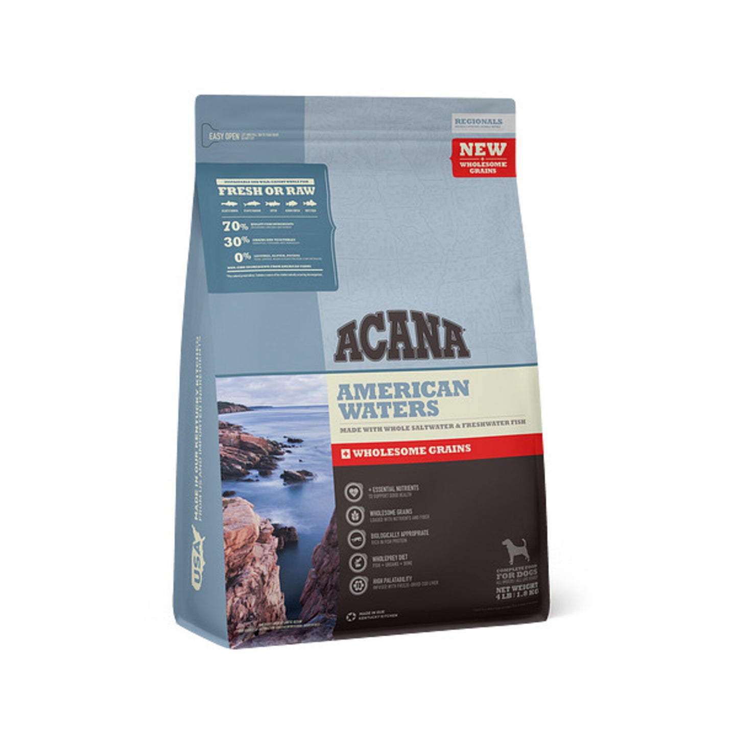 ACANA + Wholesome Grains American Waters Recipe with Whole Saltwater & Freshwater Fish Dry Dog Food