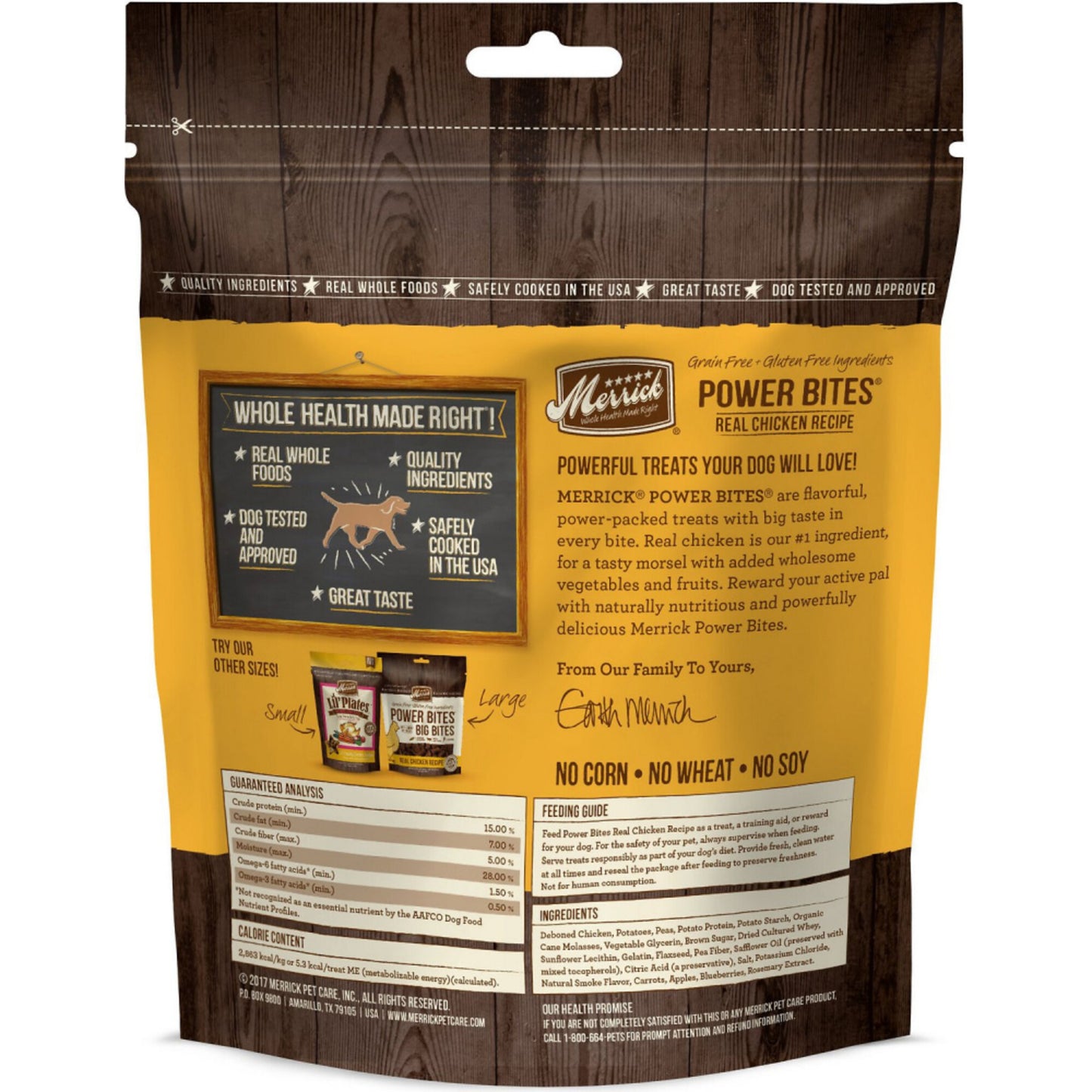 Merrick Power Bites Grain Free Chicken Recipe Dog Treats