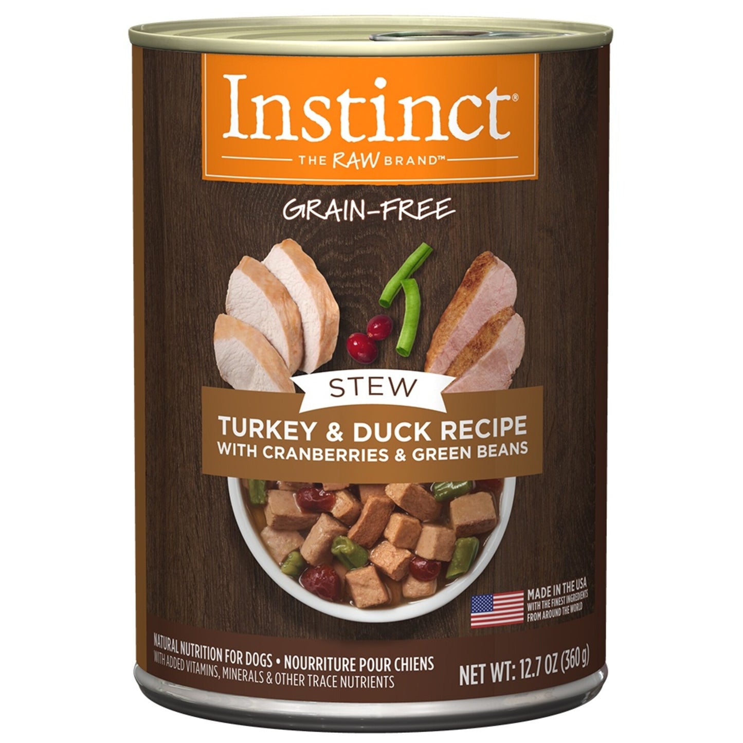 Instinct Grain Free Stews Turkey and Duck with Cranberries and Green Beans Recipe Natural Canned Dog Food